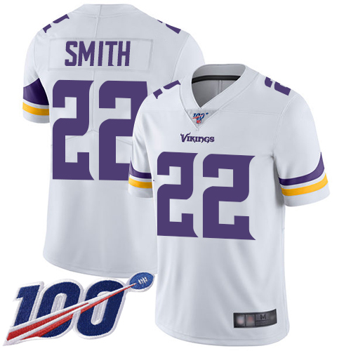 Nike Vikings #22 Harrison Smith White Men's Stitched NFL 100th Season Vapor Limited Jersey