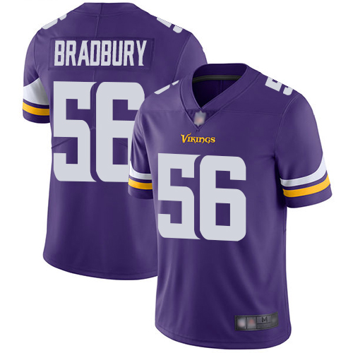 Nike Vikings #56 Garrett Bradbury Purple Team Color Men's Stitched NFL Vapor Untouchable Limited Jersey