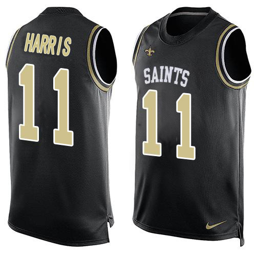 Nike Saints #11 Deonte Harris Black Team Color Men's Stitched NFL Limited Tank Top Jersey
