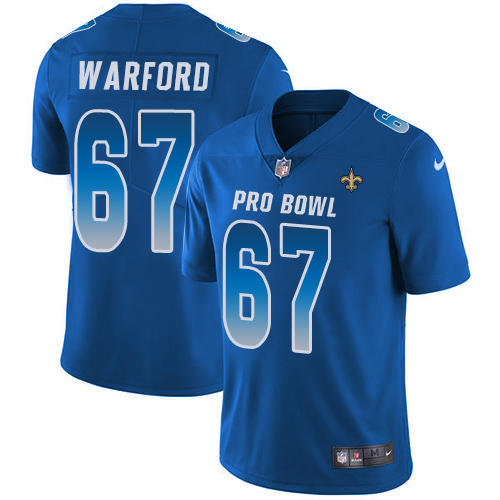 Nike Saints #67 Larry Warford Royal Men's Stitched NFL Limited NFC 2018 Pro Bowl Jersey Nike Saints #67 Larry Warford Royal Men's Stitched NFL Limited NFC 2018 Pro Bowl Jersey