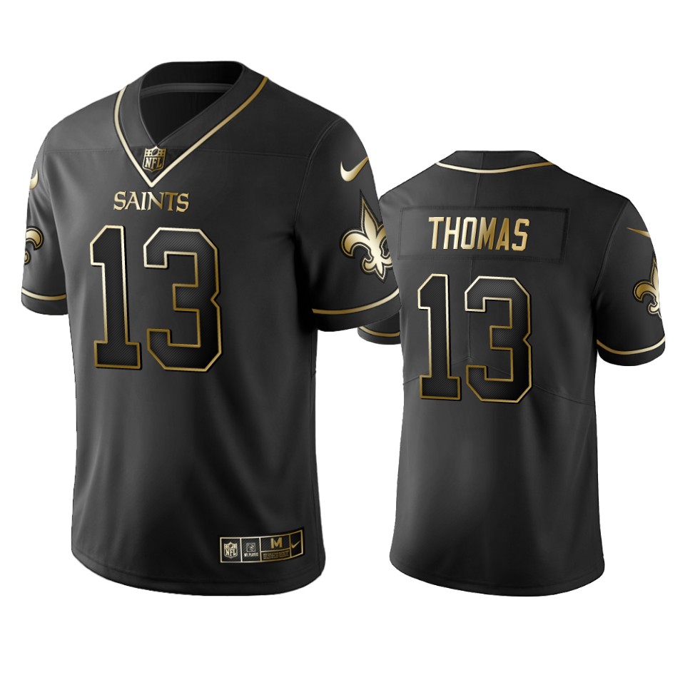 Saints #13 Michael Thomas Men's Stitched NFL Vapor Untouchable Limited Black Golden Jersey