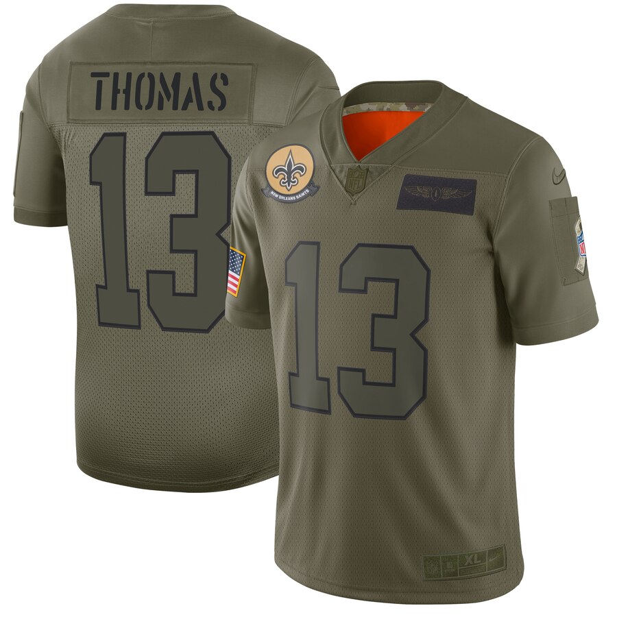 Nike Saints #13 Michael Thomas Camo Men's Stitched NFL Limited 2019 Salute To Service Jersey
