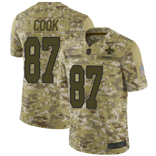 Nike Saints #87 Jared Cook Camo Men's Stitched NFL Limited 2018 Salute To Service Jersey