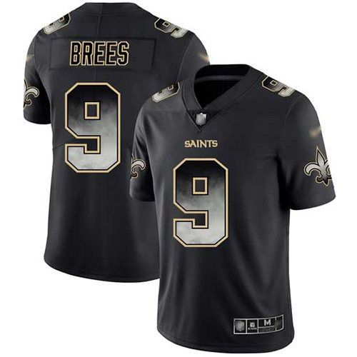 Nike Saints #9 Drew Brees Black Men's Stitched NFL Vapor Untouchable Limited Smoke Fashion Jersey