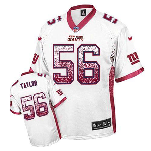 Nike Giants #56 Lawrence Taylor White Men's Stitched NFL Elite Drift Fashion Jersey