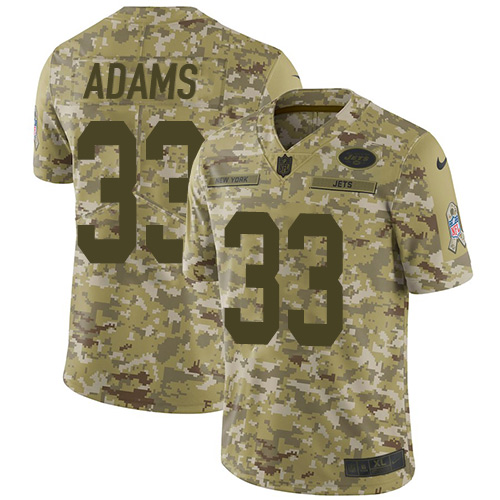 Nike Jets #33 Jamal Adams Camo Men's Stitched NFL Limited 2018 Salute To Service Jersey