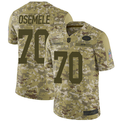 Nike Jets #70 Kelechi Osemele Camo Men's Stitched NFL Limited 2018 Salute To Service Jersey