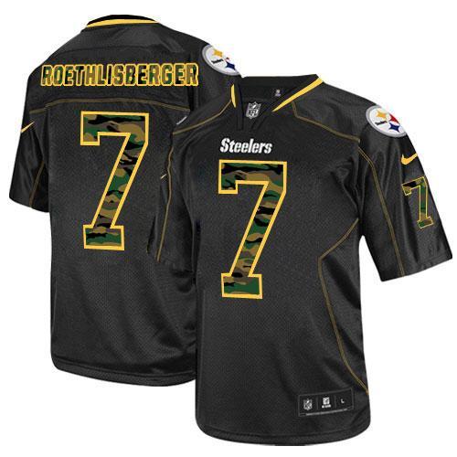 Nike Steelers #7 Ben Roethlisberger Black Men's Stitched NFL Elite Camo Fashion Jersey