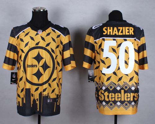Nike Steelers #50 Ryan Shazier Gold Men's Stitched NFL Elite Noble Fashion Jersey