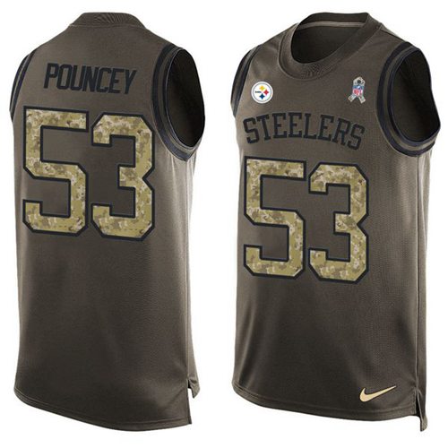 Nike Steelers #53 Maurkice Pouncey Green Men's Stitched NFL Limited Salute To Service Tank Top Jersey