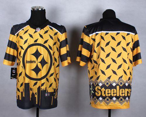 Nike Steelers Blank Gold Men's Stitched NFL Elite Noble Fashion Jersey