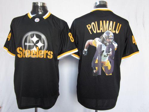 Nike Steelers #43 Troy Polamalu Black Men's NFL Game All Star Fashion Jersey