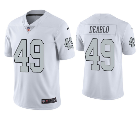Men's Las Vegas Raiders #49 Divine Deablo White Color Rush Vapor Untouchable Limited Stitched Jersey