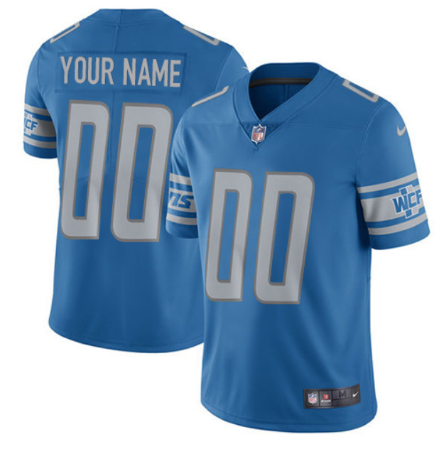 Men's Detroit Lions ACTIVE PLAYER Custom Blue Vapor Untouchable Limited Stitched NFL Jersey
