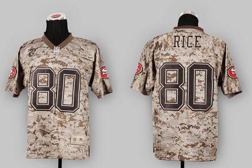 Nike 49ers #80 Jerry Rice Camo USMC Men's Stitched NFL Elite Jersey