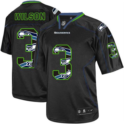 Nike Seahawks #3 Russell Wilson New Lights Out Black Men's Stitched NFL Elite Jersey Nike Seahawks #3 Russell Wilson New Lights Out Black Men's Stitched NFL Elite Jersey