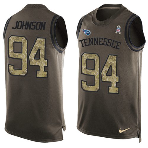 Nike Titans #94 Austin Johnson Green Men's Stitched NFL Limited Salute To Service Tank Top Jersey