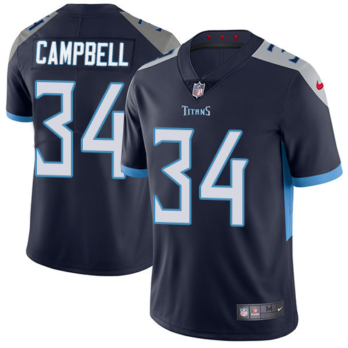 Nike Titans #34 Earl Campbell Navy Blue Team Color Men's Stitched NFL Vapor Untouchable Limited Jersey