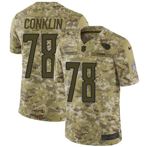Nike Titans #78 Jack Conklin Camo Men's Stitched NFL Limited 2018 Salute To Service Jersey