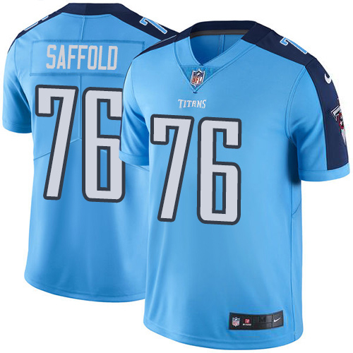 Nike Titans #76 Rodger Saffold Light Blue Men's Stitched NFL Limited Rush Jersey