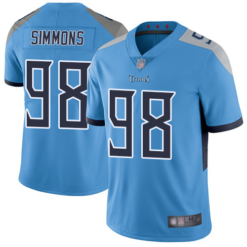Nike Titans #98 Jeffery Simmons Light Blue Alternate Men's Stitched NFL Vapor Untouchable Limited Jersey
