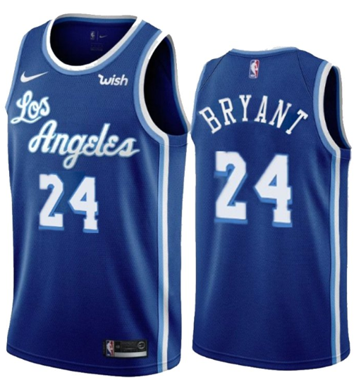 Men's Los Angeles Lakers #24 Kobe Bryant Blue Classic Edition Swingman Stitched Jersey
