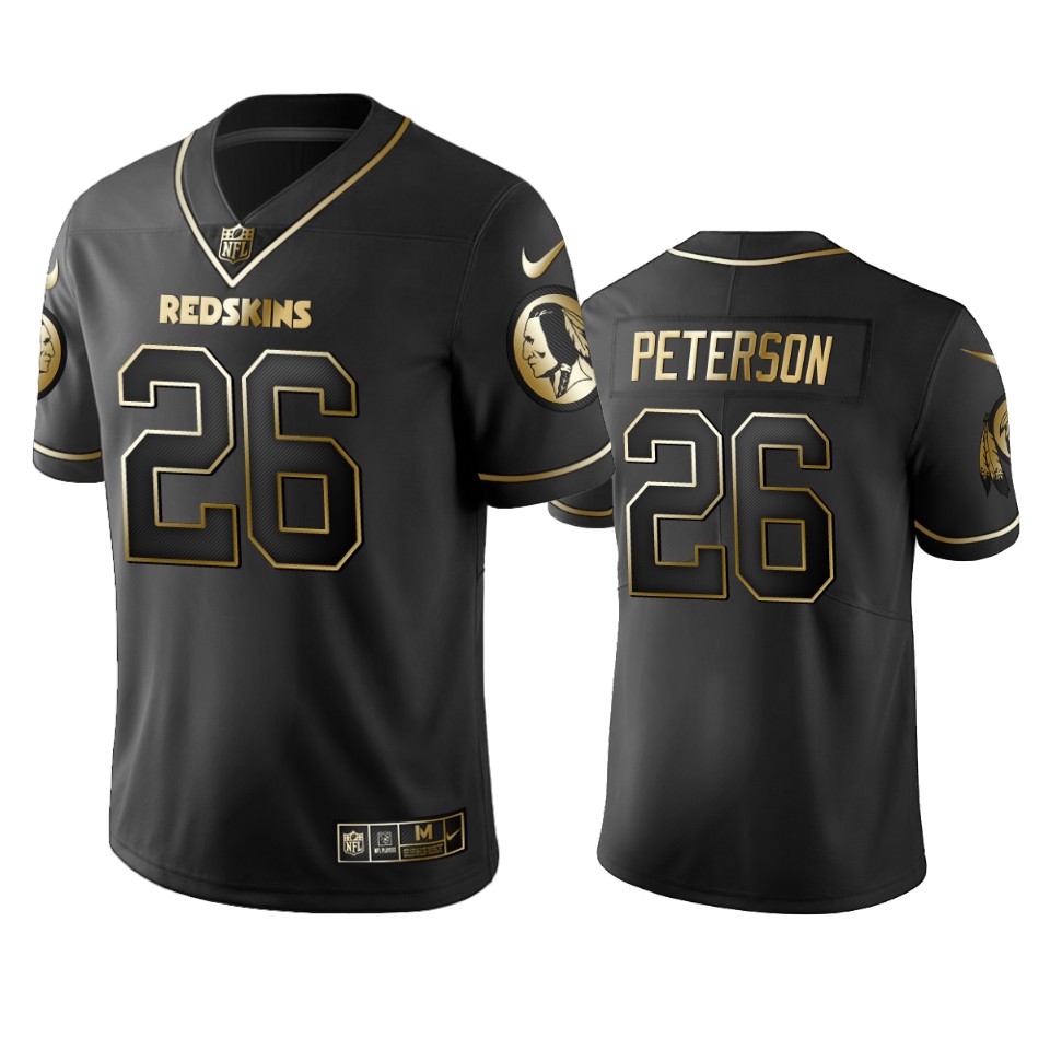 Redskins #26 Adrian Peterson Men's Stitched NFL Vapor Untouchable Limited Black Golden Jersey