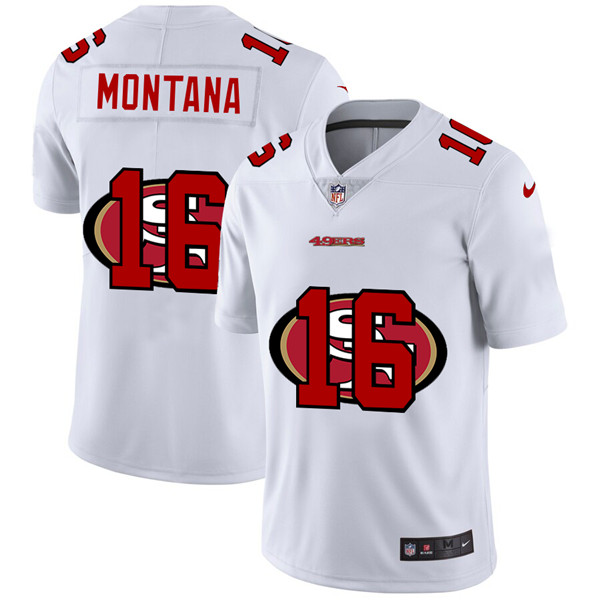 Men's San Francisco 49ers #16 Joe Montana White NFL Stitched Jersey