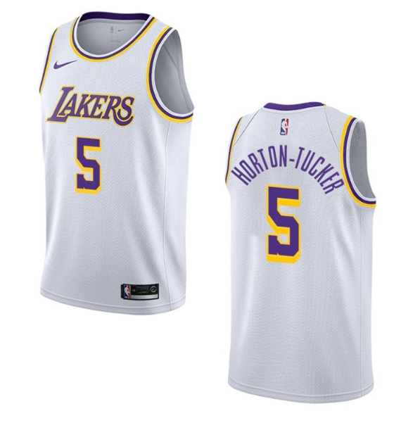 Men's Los Angeles Lakers #5 Talen Horton-Tucker White Stitched Jersey