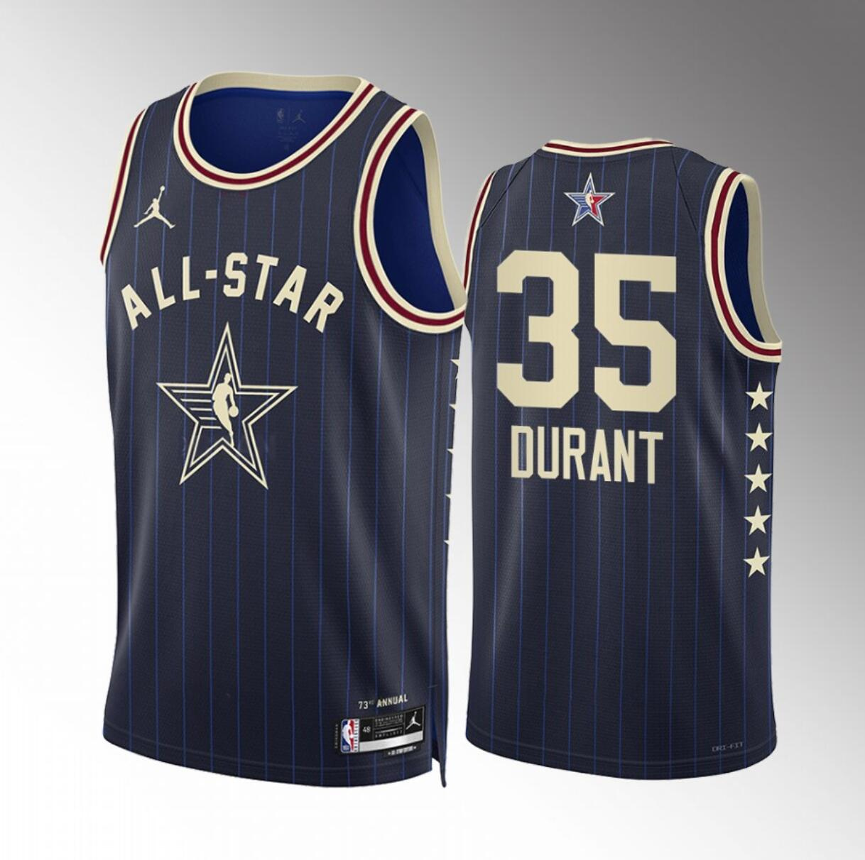 Men's 2024 All-Star #35 Kevin Durant Stitched Navy Basketball Jersey