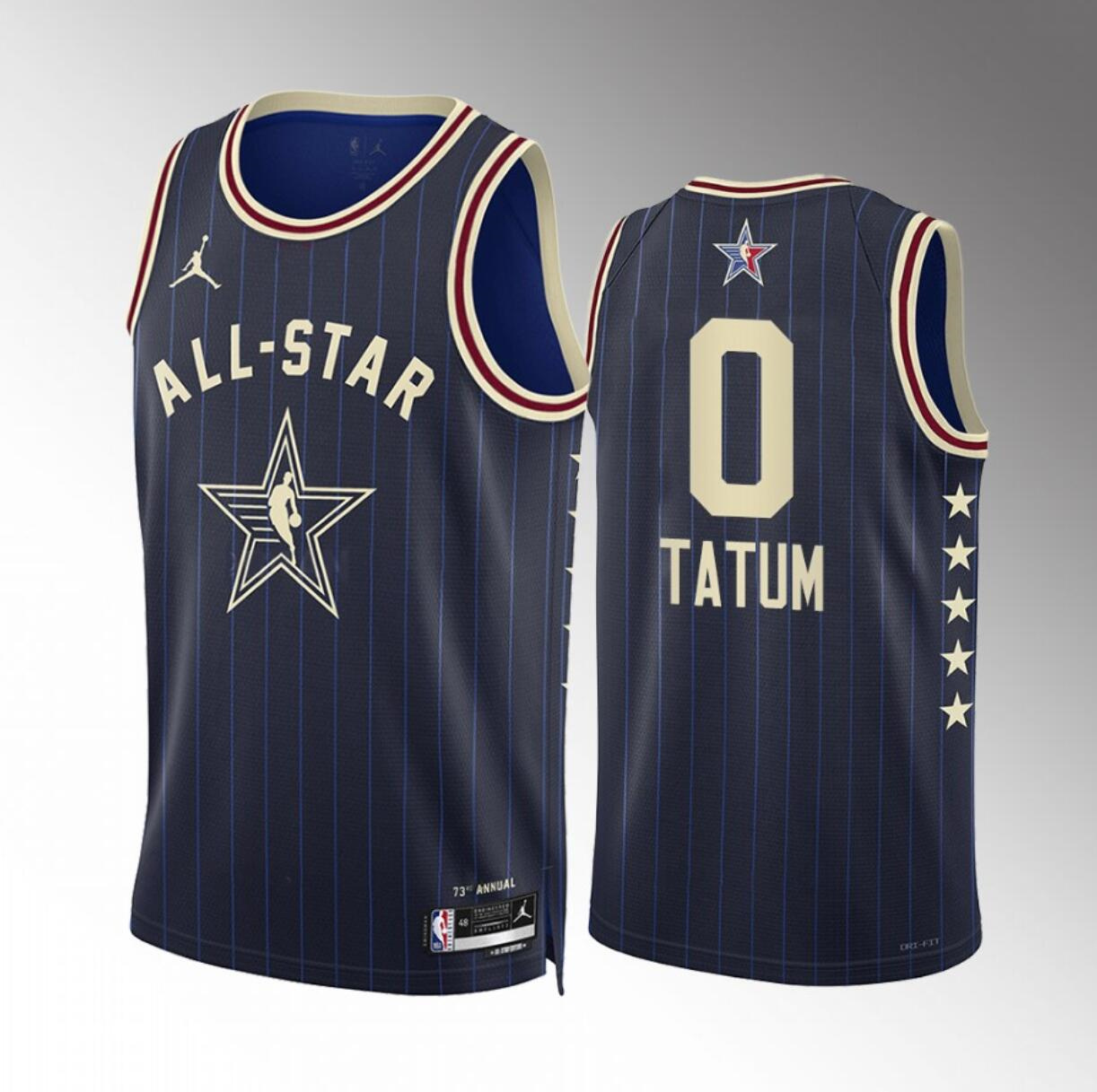 Men's 2024 All-Star #0 Jayson Tatum Stitched Navy Basketball Jersey