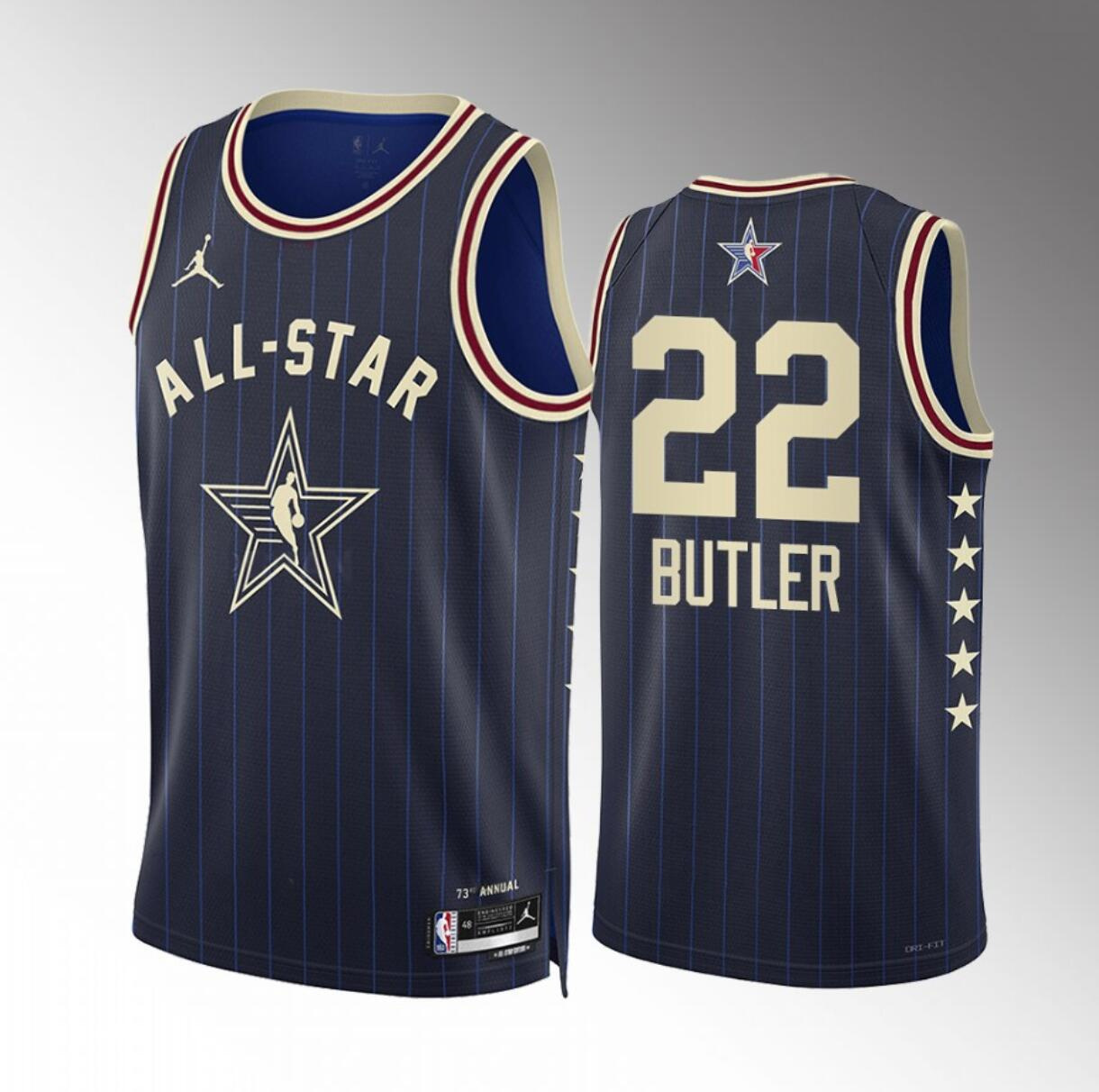 Men's 2024 All-Star #22 Jimmy Butler Stitched Navy Basketball Jersey