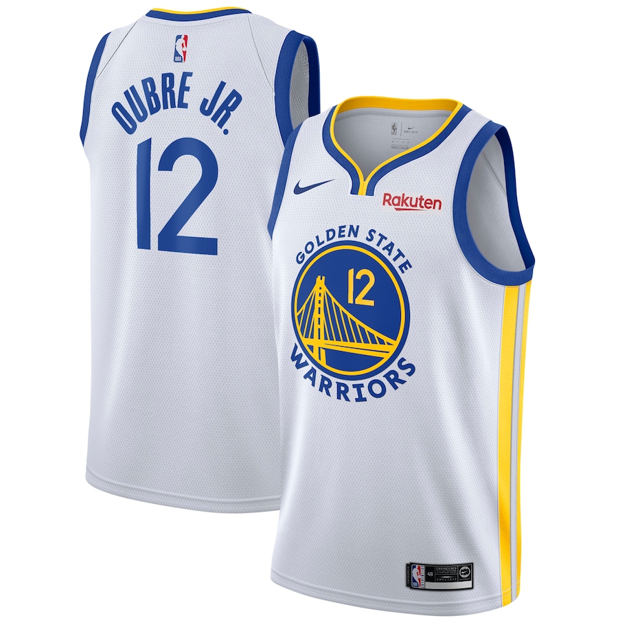Men's Golden State Warriors #12 Kelly Oubre Jr. White Icon NBA Edition Stitched Jersey