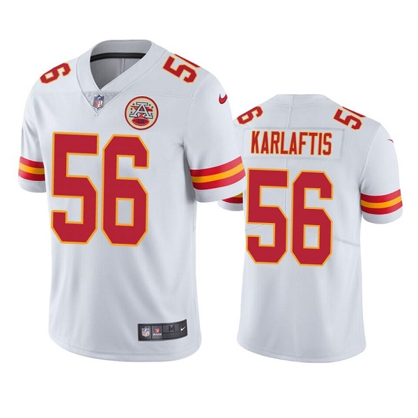 Men's Kansas City Chiefs #56 George Karlaftis White Vapor Untouchable Limited Stitched Football Jersey