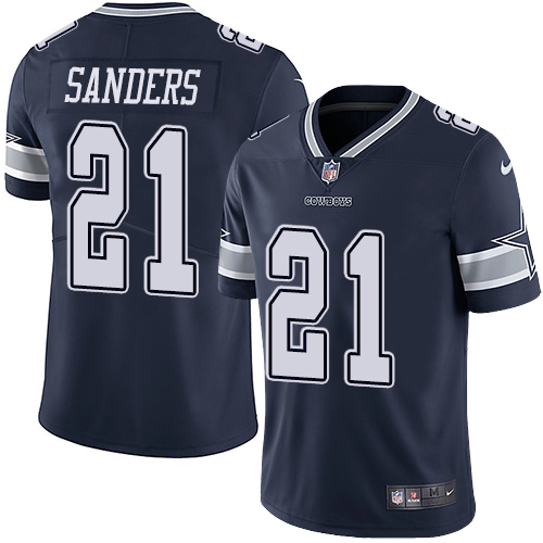 Men's  Dallas Cowboys #21 Deion Sanders Navy Blue Team Color Stitched NFL Vapor Untouchable Limited Jersey