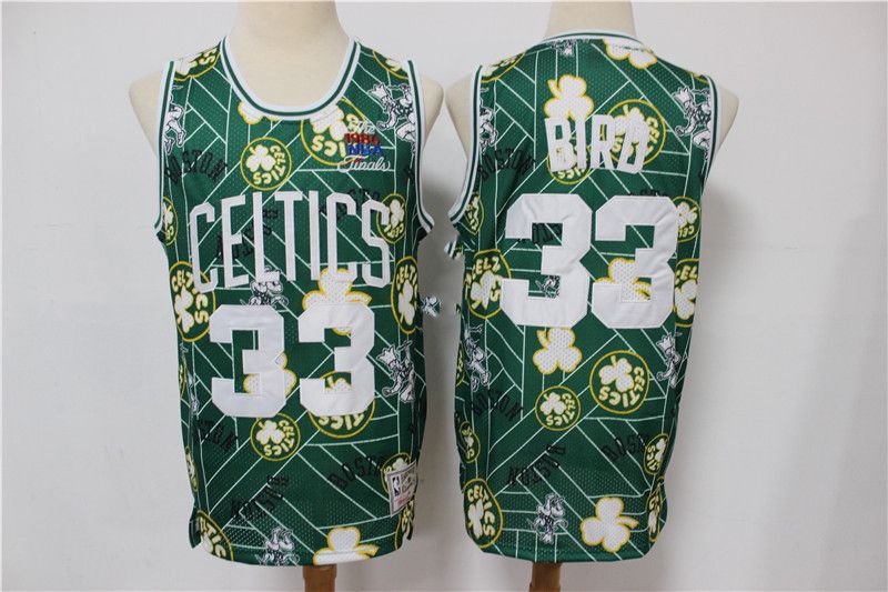Men's Boston Celtics #33 Larry Bird Green NBA Tear Up Pack Hardwood Classics Swingman Stitched Jersey