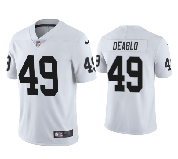 Men's Las Vegas Raiders #49 Divine Deablo White Vapor Untouchable Limited Stitched Jersey