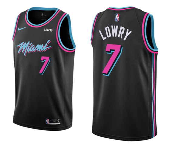 Men's Miami Heat #7 Kyle Lowry Gold NBA Stitched Jersey