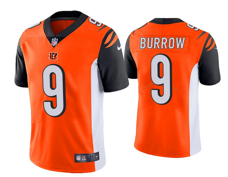 Men's Cincinnati Bengals #9 Joe Burrow 2020 Orange Vapor Untouchable Limited Stitched NFL Jersey