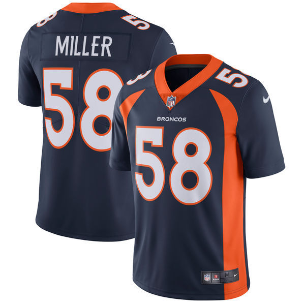Men's Denver Broncos #58 Von Miller Navy Vapor Untouchable Limited Stitched NFL Jersey