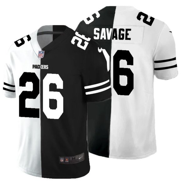 Men's Green Bay Packers #26 Darnell Savage Black & White NFL Split Limited Stitched Jersey