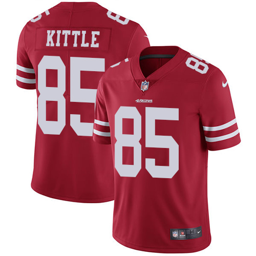 Men's San Francisco 49ers #85 George Kittle Red Vapor Untouchable Limited Stitched Jersey