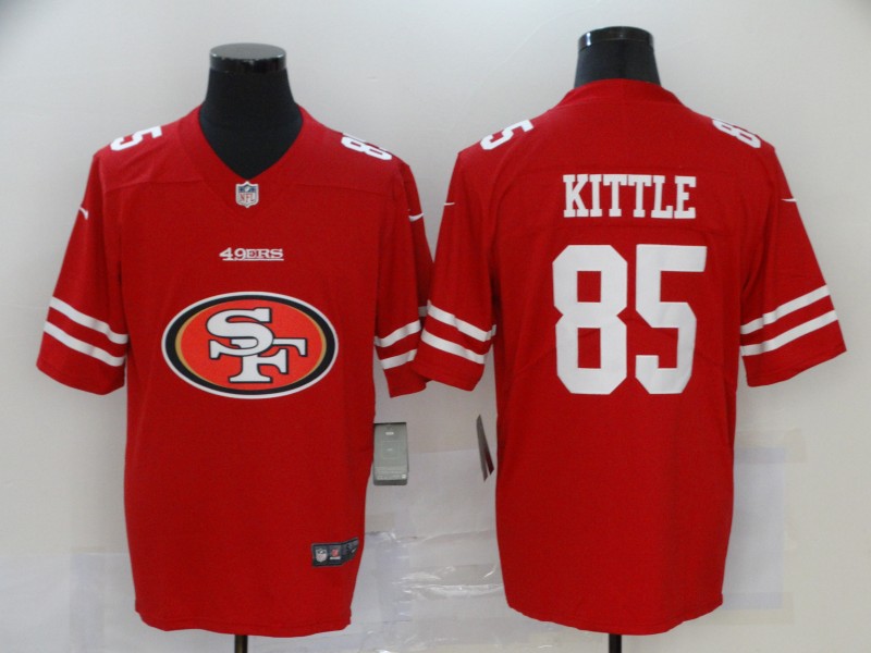 Men's San Francisco 49ers #85 George Kittle Red 2020 Team Big Logo Limited Stitched Jersey