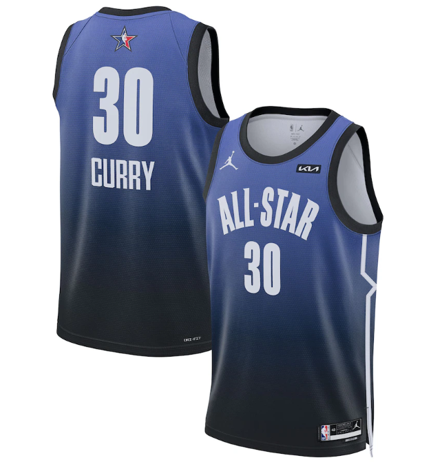 Men's 2023 All-Star #30 Stephen Curry Blue Game Swingman Stitched Basketball Jersey