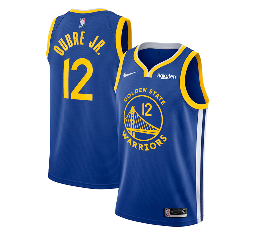 Men's Golden State Warriors #12 Kelly Oubre Jr. Blue Icon NBA Edition Stitched Jersey