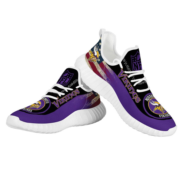 Women's Minnesota Vikings Mesh Knit Sneakers/Shoes 004