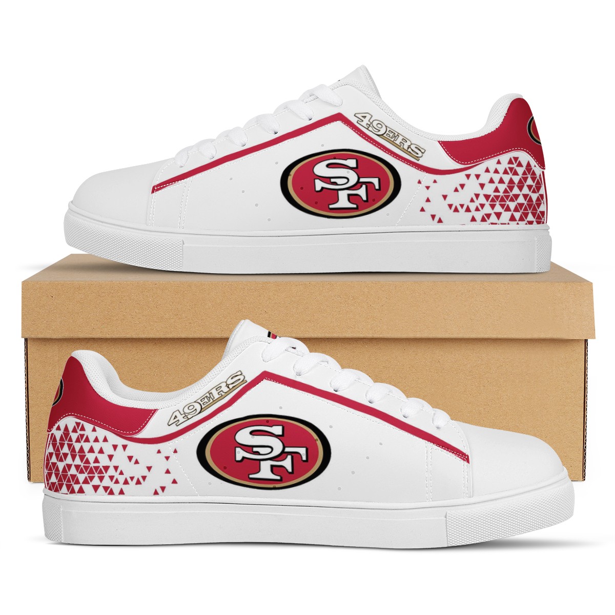 Men's San Francisco 49ers Low Top Leather Sneakers 002