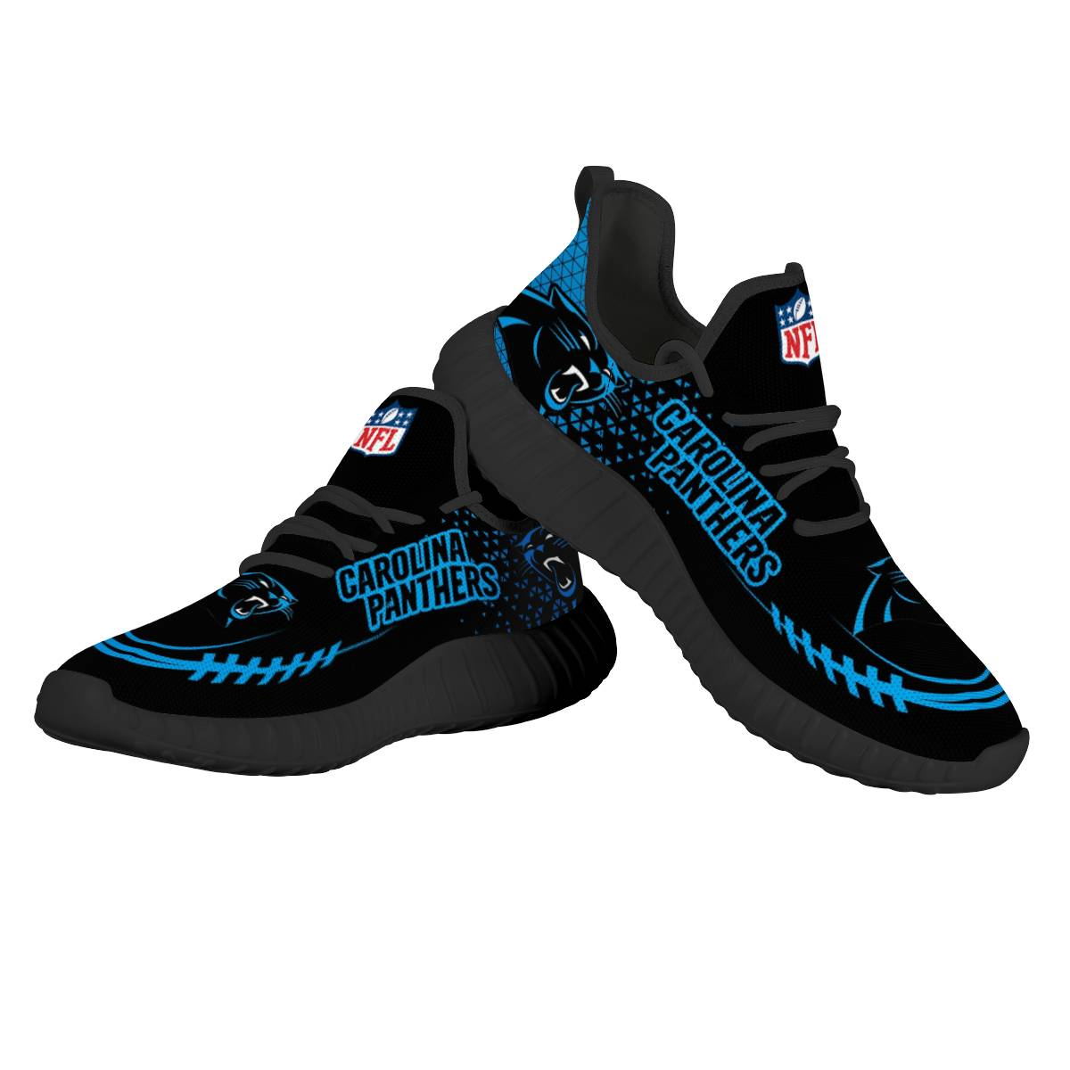 Men's Carolina Panthers Mesh Knit Sneakers/Shoes 005
