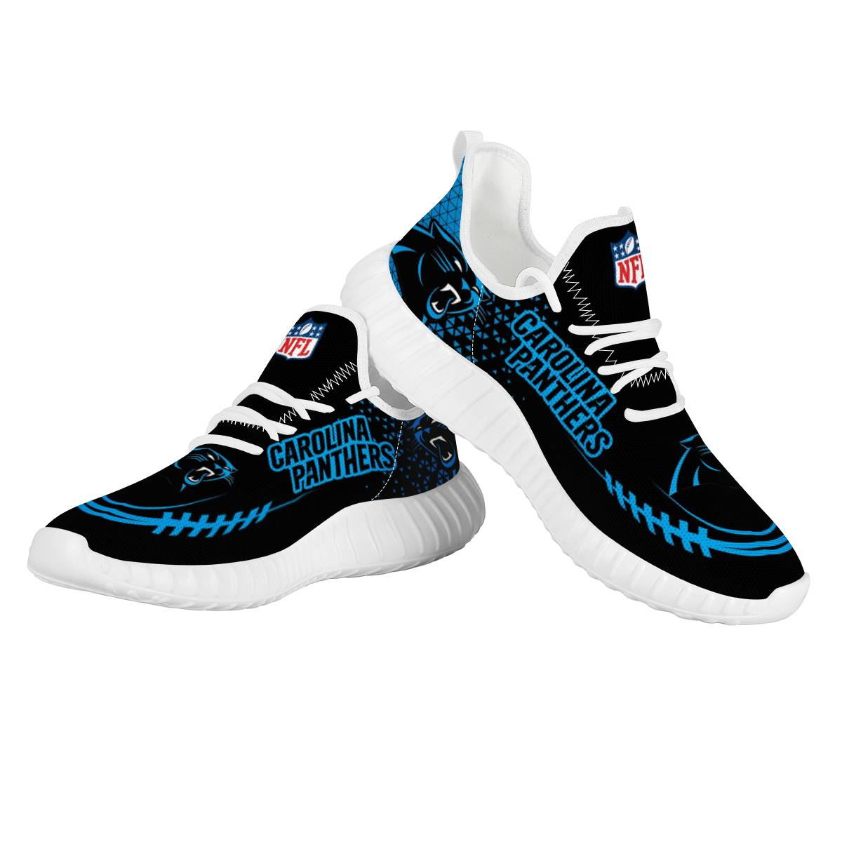Women's Carolina Panthers Mesh Knit Sneakers/Shoes 006