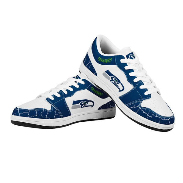 Men's Seattle Seahawks AJ Low Top Leather Sneakers 001